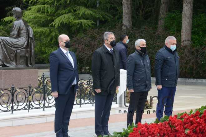 Public reps of Azerbaijan paying tribute to late National Leader Heydar Aliyev.Azerbaijan Baku May 10 2021